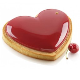 Set Tarte Inima 20.5 x 19 x H 2 cm, 1 Rama Microforata + Forma Silicon 460 ml