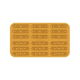 Forma Silicon Silikomart NaturaE Lampo - Ecler 13.1 x 2.6 x H 0.15 cm, 5 ml, 9+9 cavitati