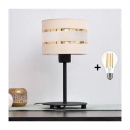 LED Lampă de masă HELEN 1xE27/15W/230V crem/neagră/aurie