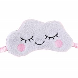 Masca pentru dormit sau calatorie, cu gel detasabil, Pufo Norisorul Magic, 20 cm, gri