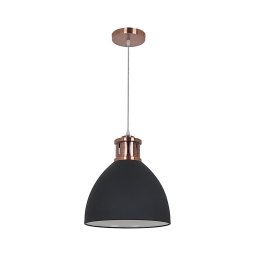 Klausen KL 6240 - Lustr metalic pe cablu 1xE27/15W/230V cupru/negru