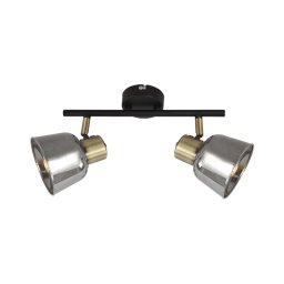 Spot SMOKY 2xE14/9W/230V neagră/alamă/gri Klausen KL162005