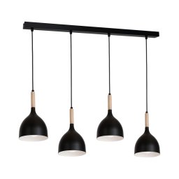 Lustră pe cablu NOAK WOOD 4xE27/60W/230V