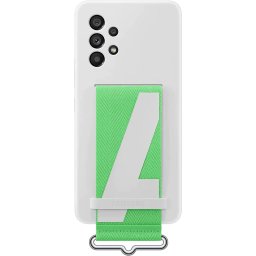 Husa de protectie Samsung Silicone Cover with Strap pentru Galaxy A53 5G, White