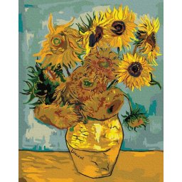 Set pictura pe numere, cu sasiu, Floarea soarelui - van Gogh, 50x65 cm