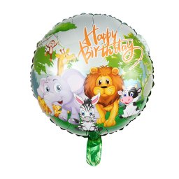 Balon party, folie metalizata multicolor, 43 cm, animalute, natura
