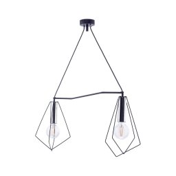 Jupiter 1662 - Lustră pe cablu KAIR 2xE27/60W/230V negru/crom