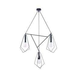 Jupiter 1663 - Lustră pe cablu KAIR 3xE27/60W/230V negru/crom