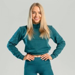 STRIX Hanorac pentru femei Essential High-Neck Deep Teal XL