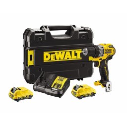 Masina de gaurit si insurubat cu acumulator 12V DeWalt DCD701D2-QW, motor fara perii, 2 x acumulator de 2.0 Ah, incarcator si valiza Tstak