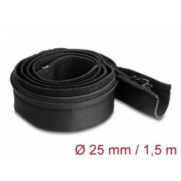 Plasa pentru organizarea cablurilor cu fermoar 1.5m x 10cm Negru, Delock 20913