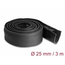 Plasa pentru organizarea cablurilor cu fermoar 3m x 10cm Negru, Delock 20914