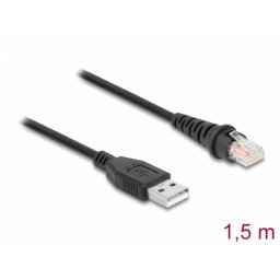 Cablu pentru cititor coduri de bare USB-A la RJ50 1.5m, Delock 90598