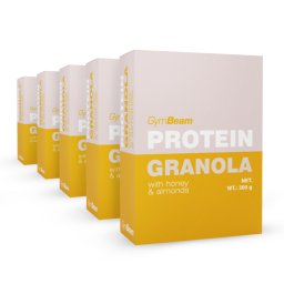 GymBeam Granola proteică cu miere și migdale 5 x 300 g