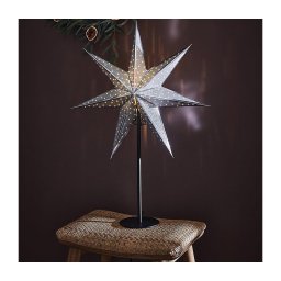Decorațiune de Crăciun GLITTER 1xE14/25W/230V 65 cm neagră/argintie Markslöjd 705794