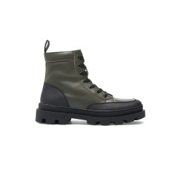 LES DEUX Booties Les Deux Tanner Mid-Top Leather Sneaker LDM820022 522100 olive night/black