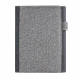 Agenda A5 coperta magnetica, suport pix si 3 locuri de carduri, 128 pagini, Everestus, DE, pu, hartie, gri