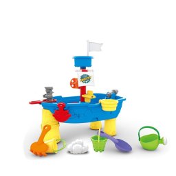 PetiteMars - Masuta de activitati pentru apa si nisip Sandy Jack, cu accesorii, 8 jucarii, Multicolor