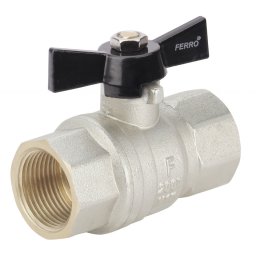 Robinet trecere din alama pt. apa PN40, 1" FI-FI cu sfera si fluture