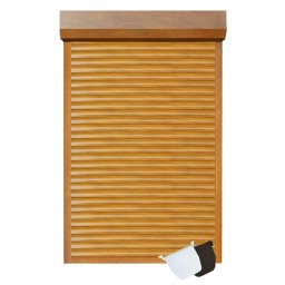 Rulou Exterior Aluminiu Stejar Auriu cu Acționare Manuală