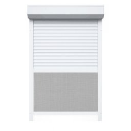 Rulou Exterior Aluminiu Alb cu Plasă Insecte – Acționare Manuală