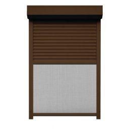 Rulou Exterior Aluminiu Maro Deschis cu Plasă Insecte – Acționare Manuală