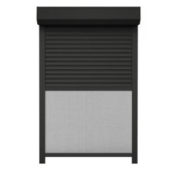 Rulou Exterior Aluminiu Gri Antracit cu Plasă Insecte – Acționare Manuală