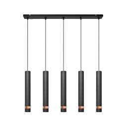 LED Lustră pe cablu TUBA 5xGU10/6,5W/230V neagră/cupru