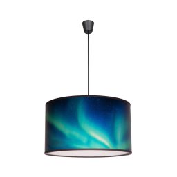 Lustră pe cablu PRINT Duolla M 1xE27/40W/230V d. 35 cm turcoaz
