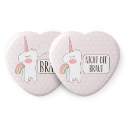 Spielehelden Insignele Herz Einhorn Petrecerea burlăcițelor 12 insigne 5,6 cm Extra mare Cadou pentru petrecerea burlăcițelor (AMZBUTA317)