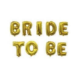 Set baloane folie Bride to be nunta auriu 40cm