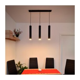 Lustră LED pe cablu TUBA 3xGU10/4,8W/230V neagră