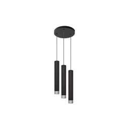 Lustr LED TUBA 3xGU10/4,8W/230V negru/crom lucios pe cablu