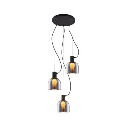 Lustră pe cablu FIRE 3xE27/9W/230V gri/neagră Klausen 113008