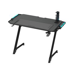 Masă de gaming SNAKE 100x60 cm, iluminare LED RGB, negru