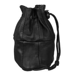 Portofel tutun piele Drawstring - Saculet negru