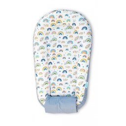 Baby Nest din Bumbac, model gri curcubeu