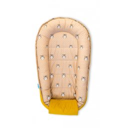 Baby Nest din Bumbac, model galben bufnita