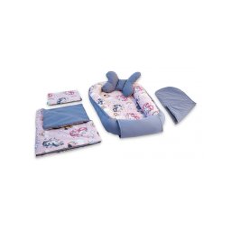 Set 5 piese Baby Nest din Bumbac, model gri unicorn