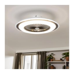 Plafonieră LED dimabilă cu ventilator Brilagi RONDA LED/48W/230V negru + telecomandă
