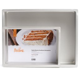 Tava Dreptunghi Margini Drepte, 30 x 20 x H 7.5 cm, Aluminiu Anodizat