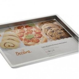 Tava Dreptunghi Margini Drepte, 40 x 30 x H 2.5 cm, Aluminiu Anodizat