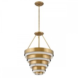 Lustra Echelon QN-ECHELON-4P, 4xE14, H:min 89,2 cm - max 150,2 cm, D:45,5 cm, metal alamă, sticlă alabastru