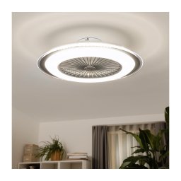 Plafonieră LED dimabilă cu ventilator Brilagi RONDA LED/48W/230V argintiu + telecomandă
