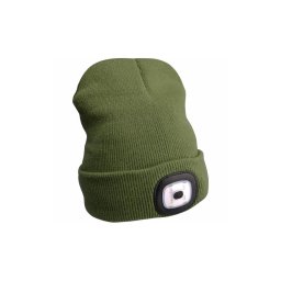 Extol - Căciulă cu lampă frontală și încărcare USB (300 mAh), verde, mărime UNI