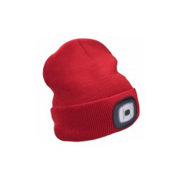 Extol - Căciulă cu lampă frontală și încărcare USB 300 mAh, roșie, mărime unică