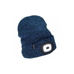 Extol - Căciulă cu lanternă frontală și încărcare USB 300 mAh, albastră, mărime UNI