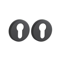 Pereche de rozete rotunde ø 50 cu profil de cilindru, negru mat, THIRARD