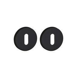 Pereche de rozete rotunde ø 50 cu orificiu pentru cheie, negru mat, THIRARD
