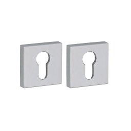 Pereche de rozete patrate 50x50 cu profil de cilindru, crom satinat, THIRARD